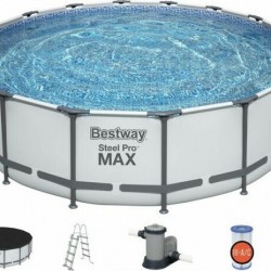  Bestway  Πισίνα Steel Pro Max Set PVC με Μεταλλικό Σκελετό 488x488x122εκ. 