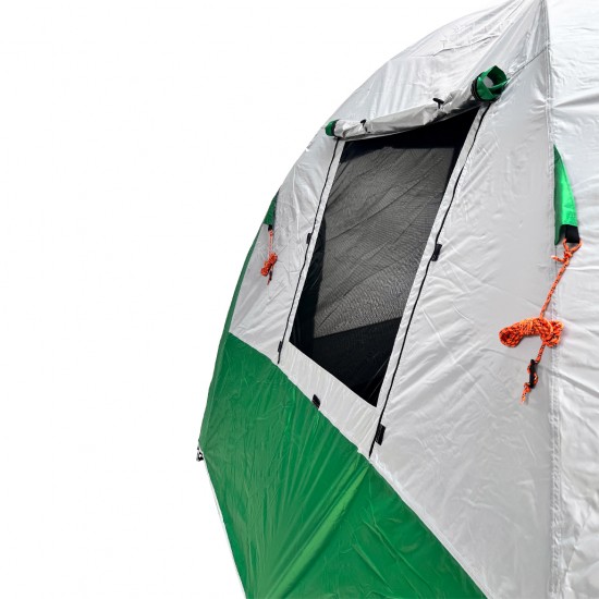  Bigfour Quatro Σκηνή Camping Igloo Πράσινη με Διπλό Πανί 3 Εποχών για 4 Άτομα 220x240x180εκ.