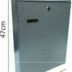 Γραμματοκιβώτιο Εξωτερικού Χώρου Μεταλλικό Νίκελ Ματ 32x10x47cm 