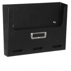 Κουτί Εντύπων Μεταλλικό σε Μαύρο Χρώμα 34x4.4x25cm