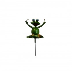 Διακοσμητικό Στικ Γλάστρας Μεταλλικό Βάτραχος yoga
